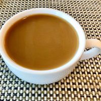 Almond milk latte  at Jalun in Dubai