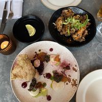 Vegan wings and beetroot tartare  at Pasture  in Bristol