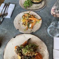 Fire roasted carrots, moussaka  at Pasture  in Bristol