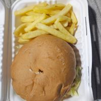Vegan burger at Delicious Native Taste in Providence