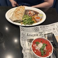 The burrito has really good flavor inside    at Tacotarian - Miracle Mile in Las Vegas