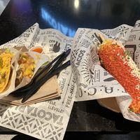 Tacos and corn  at Tacotarian - Miracle Mile in Las Vegas