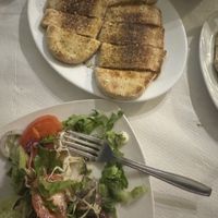 Pita and salad  at The Old Monolithos Taverna in Rhodes