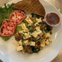 Very tasty tofu scramble, even if not exactly scrambled  at EJ's Meridian Cafe in Naples