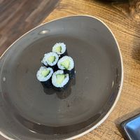 Cucumber roll. Sorry took a bite before before taking the photo  at Mikuni  in Roseville