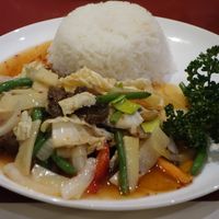 V5 Su-Ya Kanton (with various vegetables in Kanton sauce, spicy) (vegan) at Hongkong Imbiss in Saarbrucken