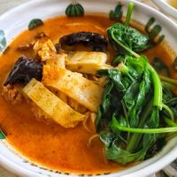 Tom yam ban mian, slightly salty at Vegetarian Ban Mian - 素板面 in Kuching