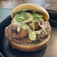Plantain & Grain Burger  at Santana's in Delray Beach