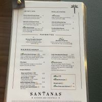 Menu shot  at Santana's in Delray Beach