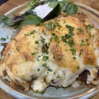 I had to ask to make sure this moussaka was vegan bc look at that!   It was def amazing   at Klimataria Restaurant in Stuart Park