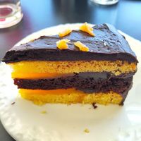 Vegan jaffa three layer cake at KUBA @ Edinburgh Printmakers in Edinburgh