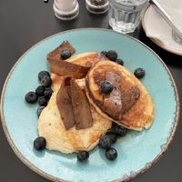 Blueberry & Bacon Vegan Pancakes  at KUBA @ Edinburgh Printmakers in Edinburgh