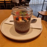 Chia pudding at Fábrica Coffee Roasters in Cascais