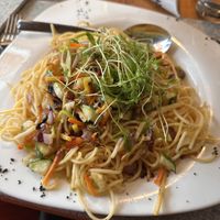 Hartweizennudeln mit Gemüse (Pasta noodles with vegetables)  at Gampenalpe in Ischgl
