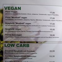 Vegan menu at Restaurant Pinocchio in Bueckeburg