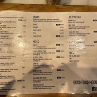 Menu at Just Vege in Helsinki