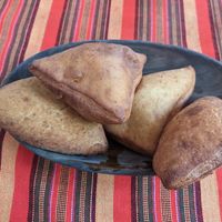 Mahamri (mandazi made with coconut milk) at Jahazi Coffee House in Mombasa