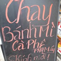 Notice outside at Banh Mi Chay Phe Van in Ho Chi Minh City