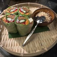 Rice paper rolls with hoisin and peanut sauce at Annamese in Barangaroo