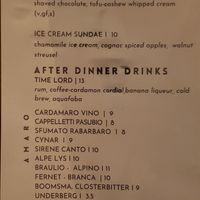 Dessert menu, interesting macha cake! at Sneaky Pickle & Bar Brine in New Orleans