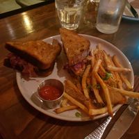 The smokey ruben with fries were delicious at Sneaky Pickle & Bar Brine in New Orleans