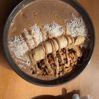 Golden Gnome Smoothie bowl at The Hidden Garden Atitlan in San Marcos La Laguna