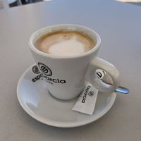 Café con leche with soy milk  at Xiringuitos Del Sol in Cabo Roig