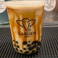 Classic boba with oat milk and tapioca pearls  at Garden Boba in Granada