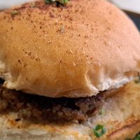 Roll with potato scone and vegan haggis at PERK in Largs