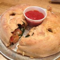 House Calzone with vegan cheese, sans butter and parmesan.  at Mellow Mushroom in Chattanooga