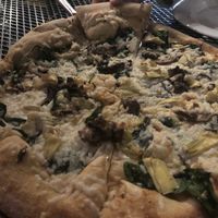 Vegan spinach, mushroom trio, artichoke pizza  at Mellow Mushroom in Chattanooga