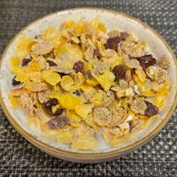 Schar fruit muesli  at Podium Restaurant and Bar in Manchester