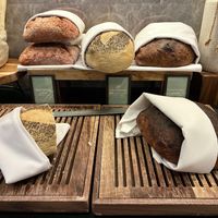 Artisan breads at Podium Restaurant and Bar in Manchester