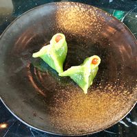 Steamed crystal spinach and mushroom dumplings  at Maiden Shanghai - Five in Dubai