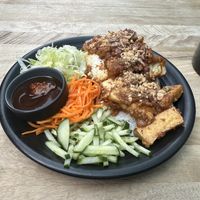 Lemongrass Peanut Tofu with Garlic Fried Rice  at Banh Mi in Southport