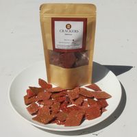 vegan gluten free sugar free refined oil free cracker beetroot at The Gut Feeling in Jaipur