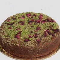 vegan gluten free sugar free refined oil free pistachio rose dry cake at The Gut Feeling in Jaipur