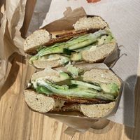 Vegan bacon and avocado bagel 🤤  at Green Bagel Cafe in Avignon