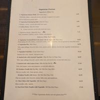 Vegetarian menu at Pho Viet Hoa in Willow Grove