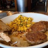 Vegan breakfast plate at French Meadow Bakery & Cafe in Minneapolis
