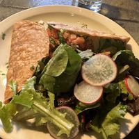 Chorizo tacos and side salad   at French Meadow Bakery & Cafe in Minneapolis