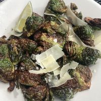 Crispy Brussel Sprouts (sub vegan parm) 💚  at French Meadow Bakery & Cafe in Minneapolis