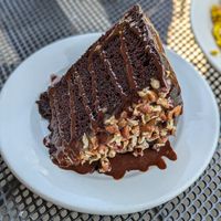 Chocolate turtle cake at French Meadow Bakery & Cafe in Minneapolis