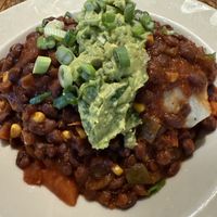 The Vegan Breakfast Burrito with black bean chili, tofu scramble, guacamole, hash browns … for a delicious high protein breakfast    at French Meadow Bakery & Cafe in Minneapolis