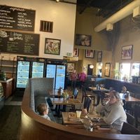 Inside seating  at French Meadow Bakery & Cafe in Minneapolis