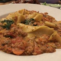 Pasta dish with ‘meat’ sauce at French Meadow Bakery & Cafe in Minneapolis