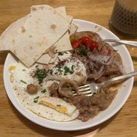 Ful and eggs (I asked for over hard)  at Nineveh Assyrian Restaurant in Olympia