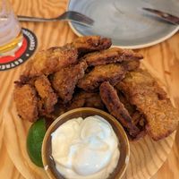 Fried mushrooms at Entre Pedras in Santiago De Compostela