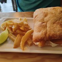 Vegan F & chips - delicious at Entre Pedras in Santiago De Compostela