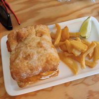 Calamari bocadillo at Entre Pedras in Santiago De Compostela